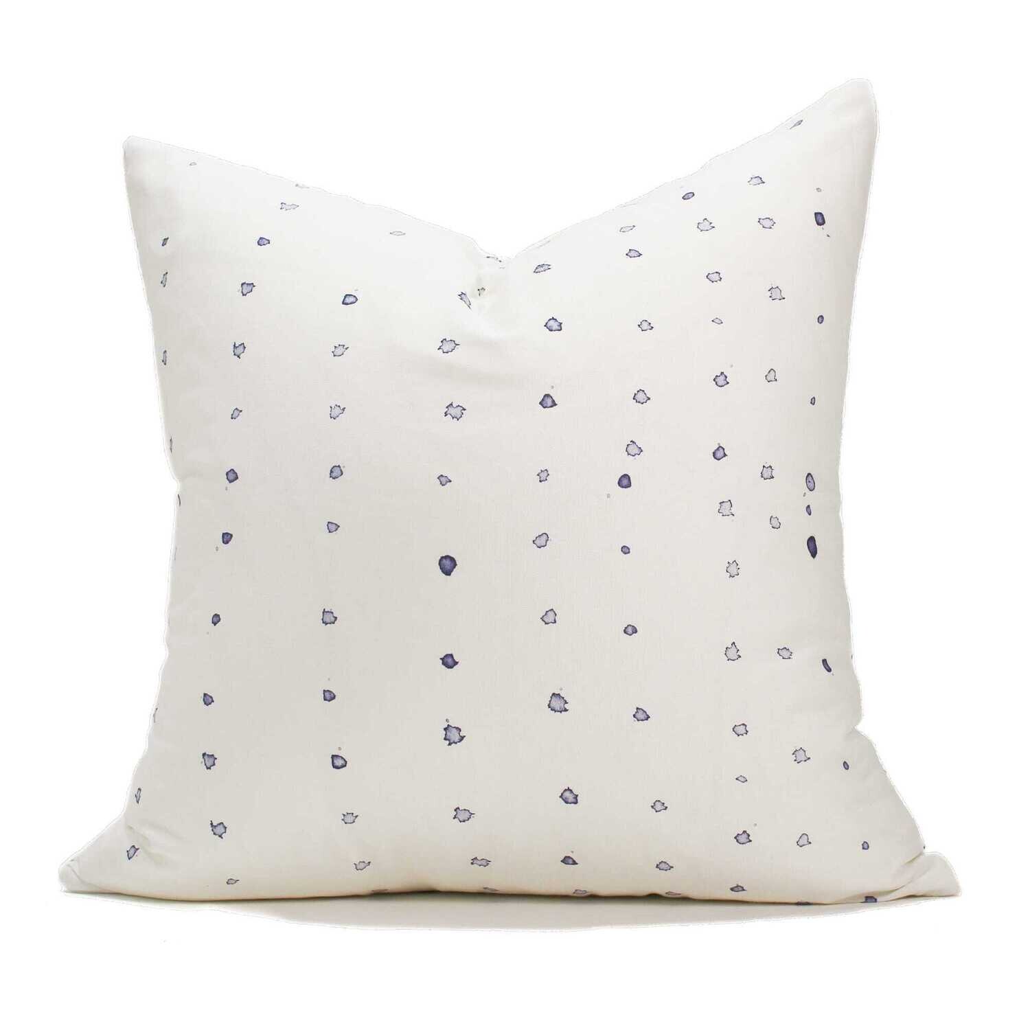 Linen Cotton Decorative Pillow - Dose | Indigo Pattern - Handcrafted Montreal