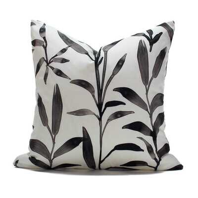 Linen Cotton Decorative Pillow - Pillow in Ficus | Pause Pattern - Handcrafted Montreal