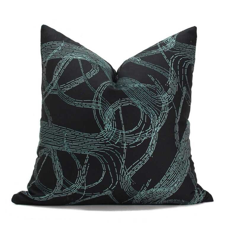 Linen Cotton Decorative Pillow - Swell | Forest Pattern - Handcrafted Montreal