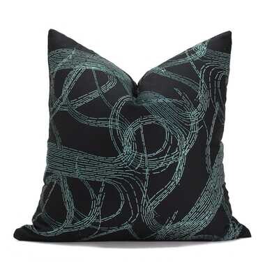 Linen Cotton Decorative Pillow - Swell | Forest Pattern - Handcrafted Montreal