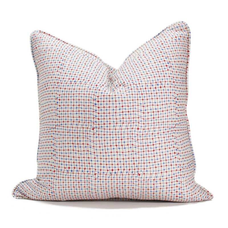 Linen Cotton Decorative Pillow - Trapeze | Gumball Pattern - Handcrafted Montreal