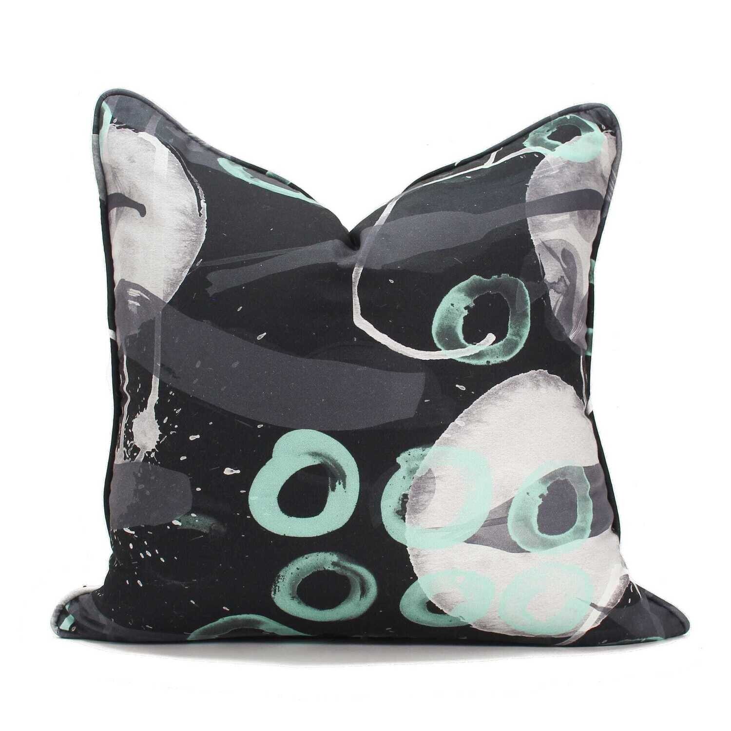 Linen Cotton Decorative Pillow - Swim | Forest Pattern - Handcrafted Montreal