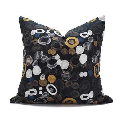 Linen Cotton Decorative Pillow - Pillow in Jewels Pattern - Handcrafted Montreal