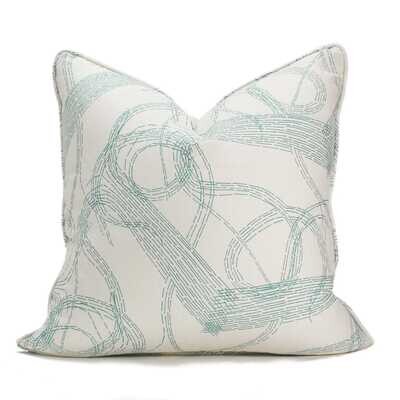 Linen Cotton Decorative Pillow - Swell | Mint Pattern - Handcrafted Montreal