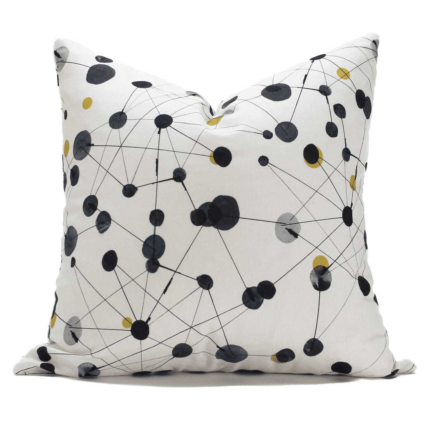 Linen Cotton Decorative Pillow - Pillow in GeoDot | Winter Sun Pattern - Handcrafted Montreal