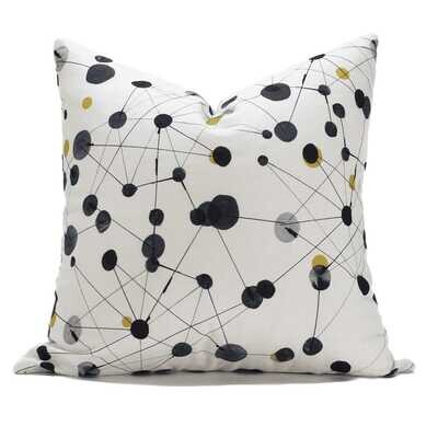 Linen Cotton Decorative Pillow - Pillow in GeoDot | Winter Sun Pattern - Handcrafted Montreal