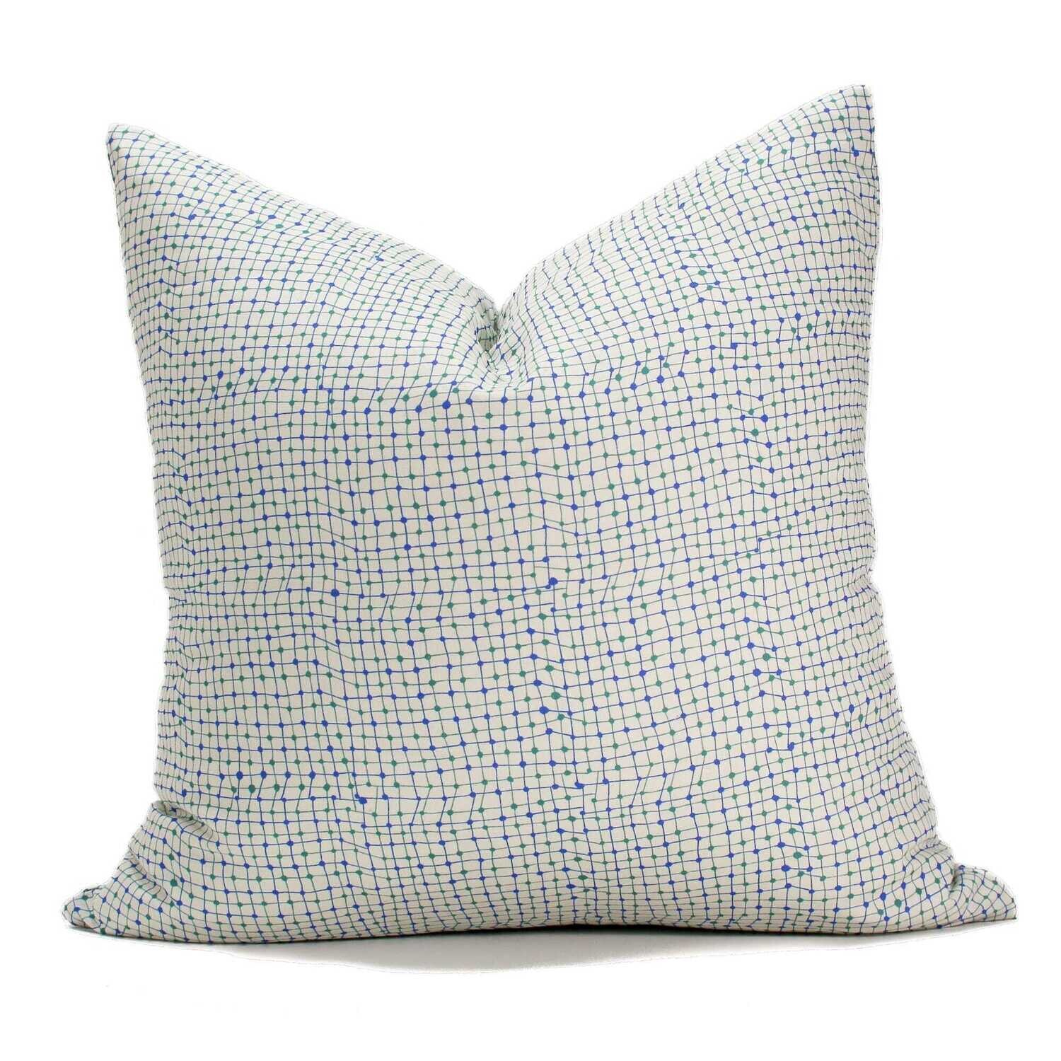 Linen Cotton Decorative Pillow - Trapeze | Mint Pattern - Handcrafted Montreal