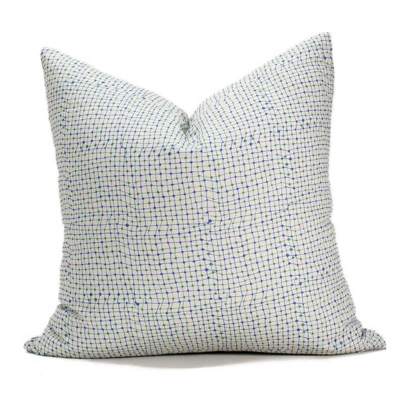 Linen Cotton Decorative Pillow - Trapeze | Mint Pattern - Handcrafted Montreal