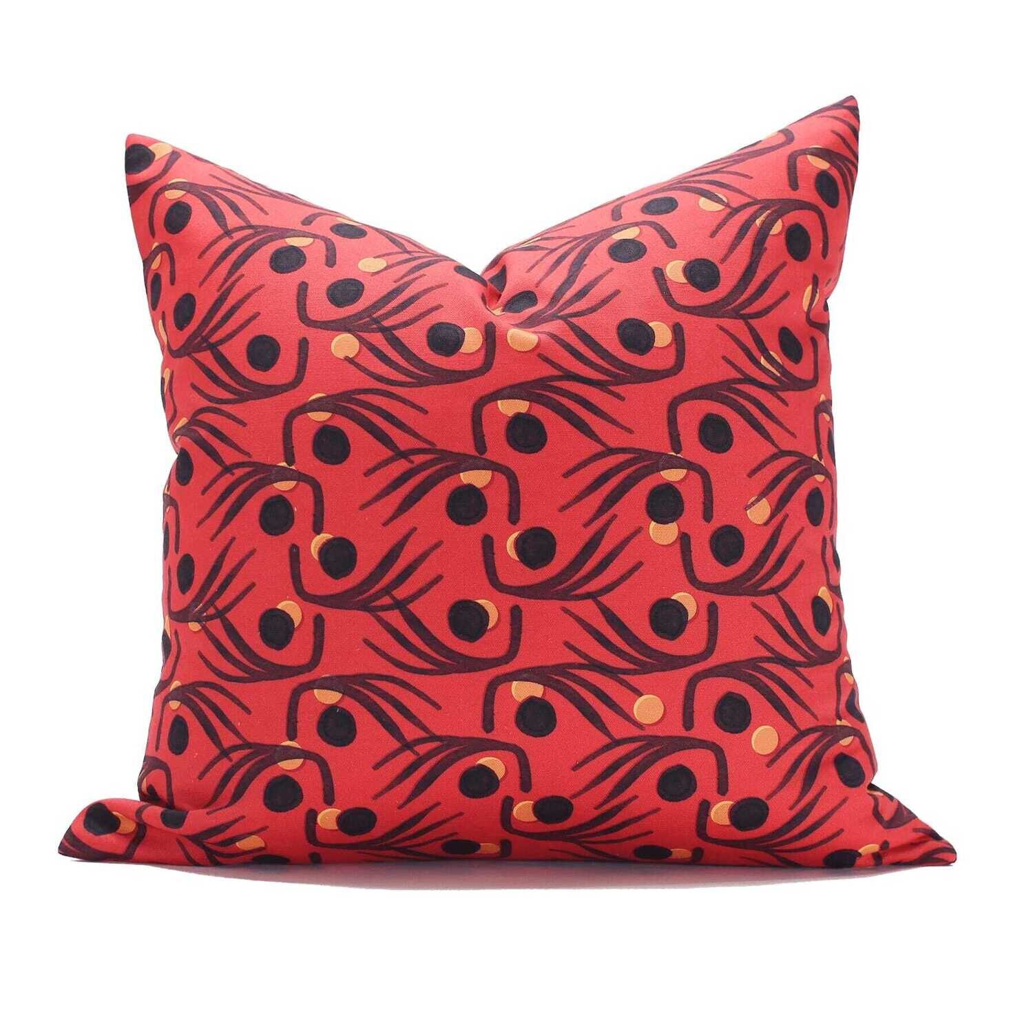Linen Cotton Decorative Pillow - Pillow in Whiskers | Dawn Pattern - Handcrafted Montreal