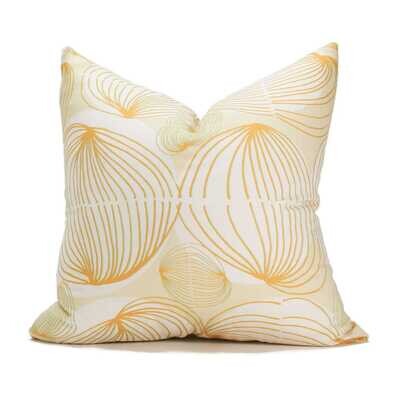 Linen Cotton Decorative Pillow - Tumble | Citron Pattern - Handcrafted Montreal