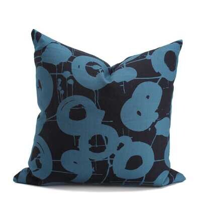 Organic Linen Decorative Pillow - Hotspot | Lake Pillow Pattern - Handcrafted Montreal