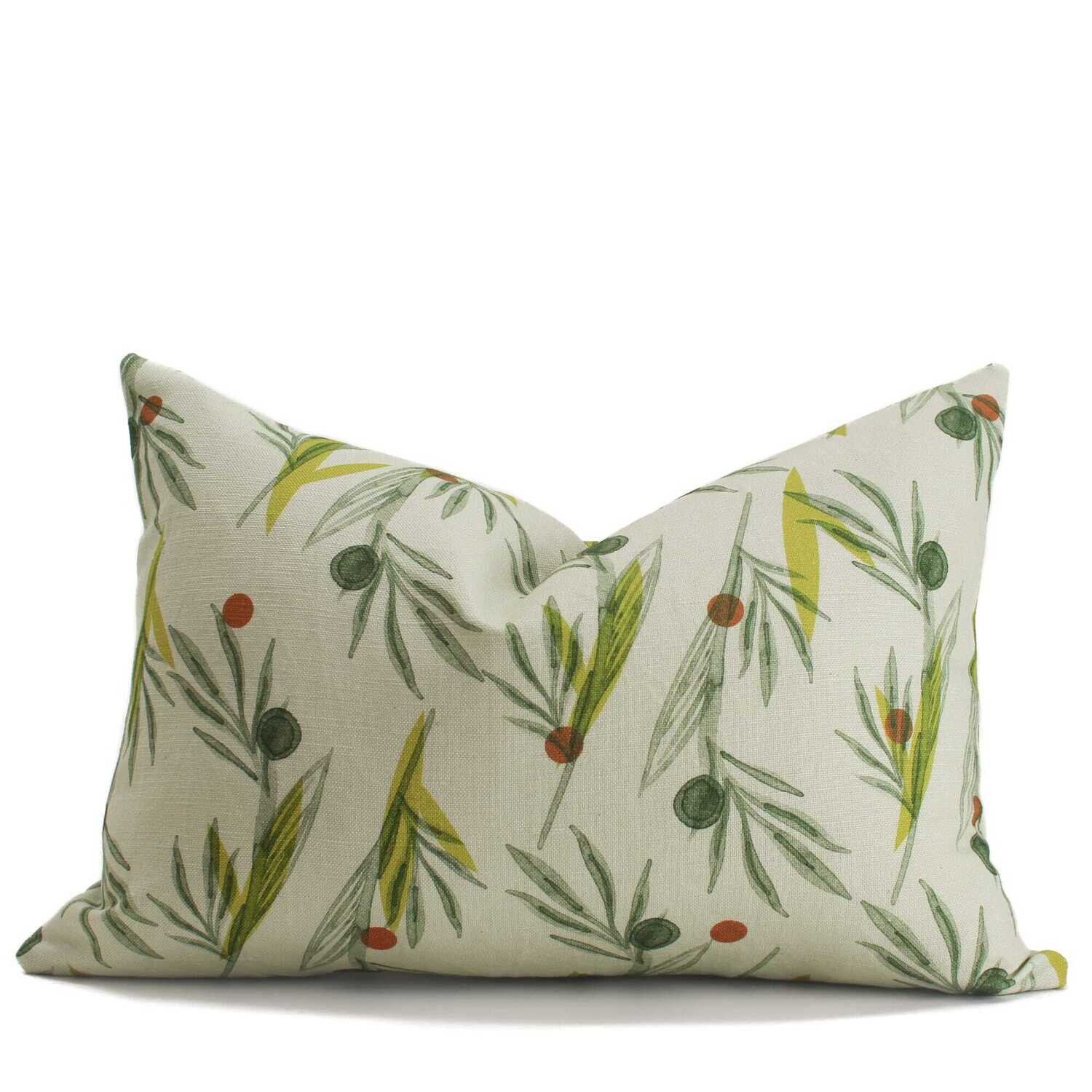 Organic Linen Decorative Pillow - Daphne | Meadow Pillow Pattern - Handcrafted Montreal