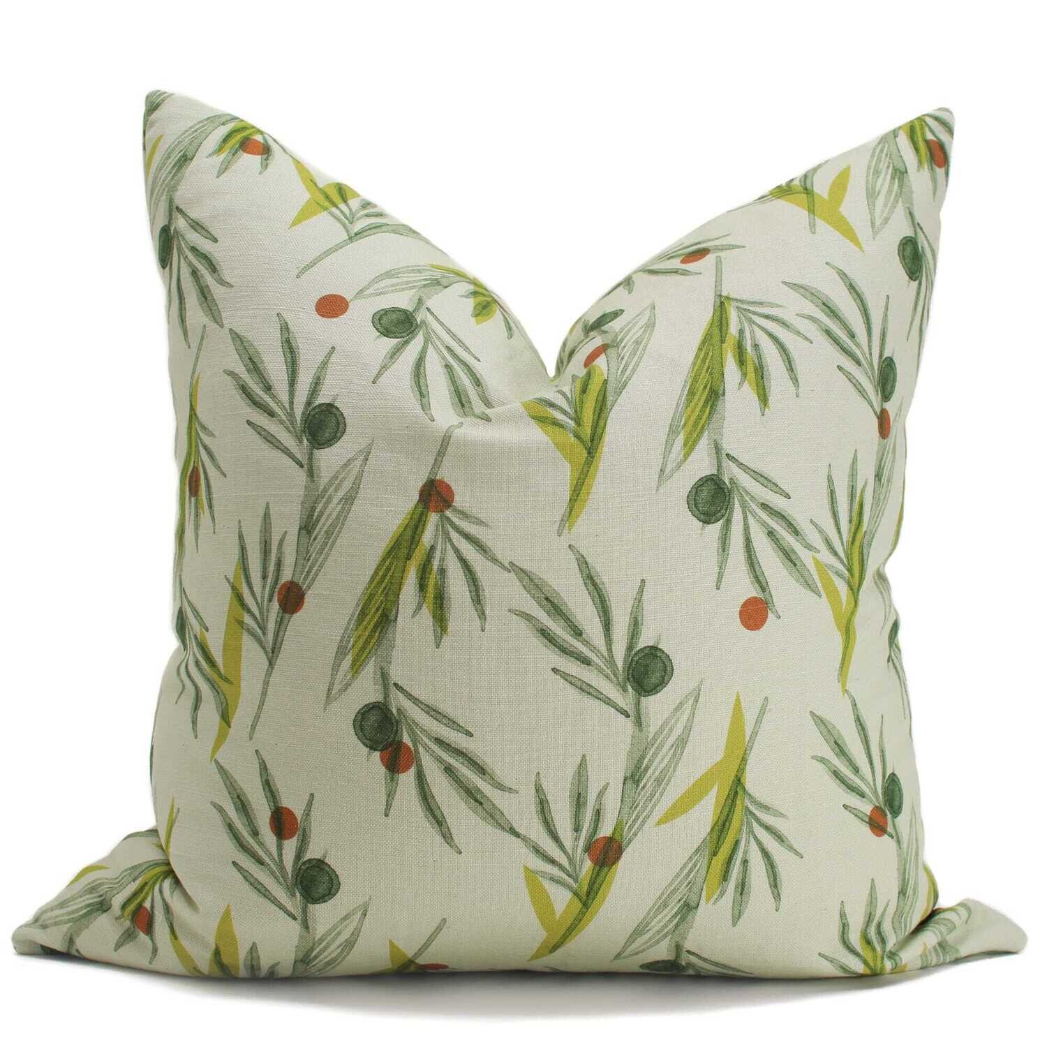 Organic Linen Decorative Pillow - Daphne | Meadow Pillow Pattern - Handcrafted Montreal