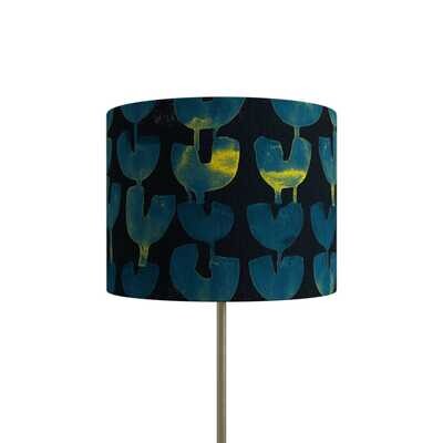 Handcrafted Organic Linen Lampshade - Tulips | Lake Pattern -  Custom Montreal Design