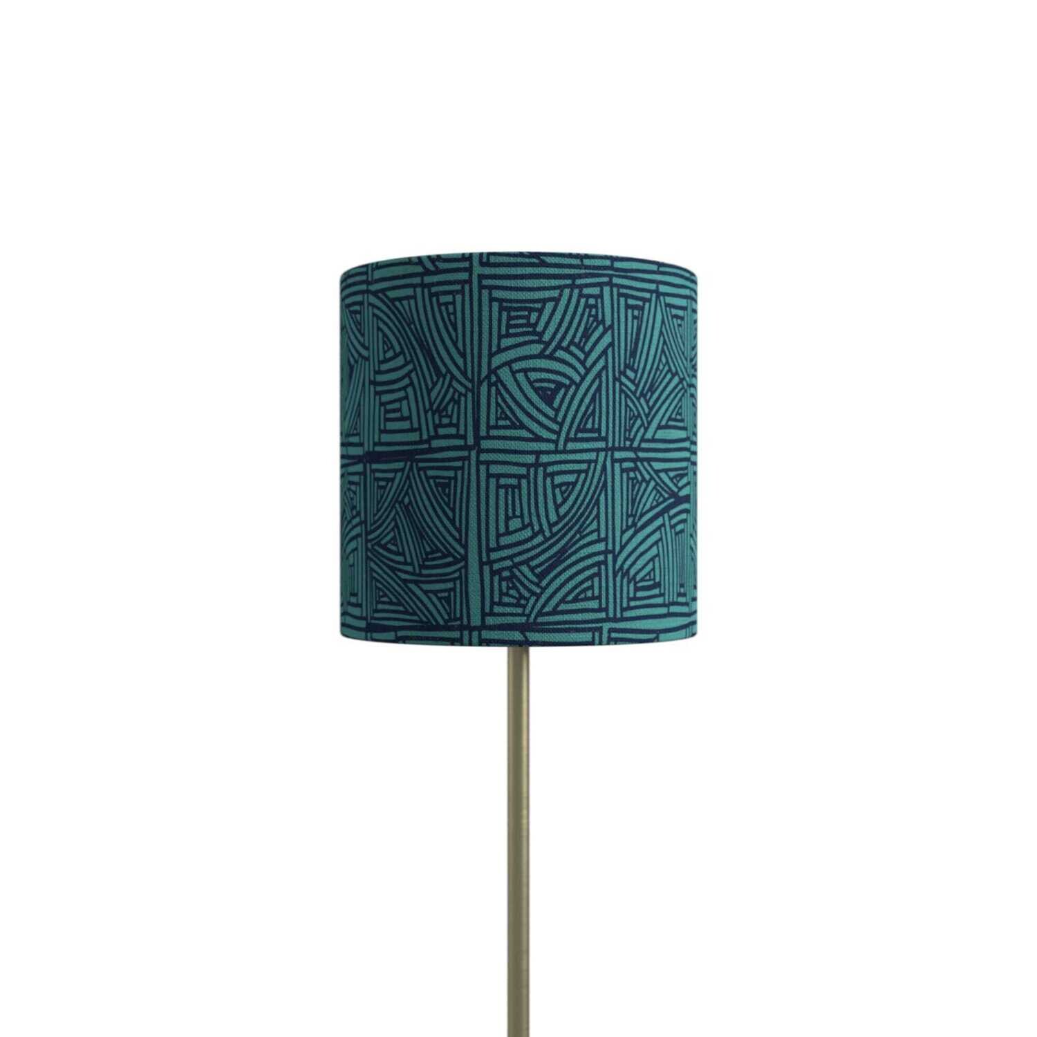Handcrafted Organic Linen Lampshade - Handbasket  | Lake Pattern -  Custom Montreal Design