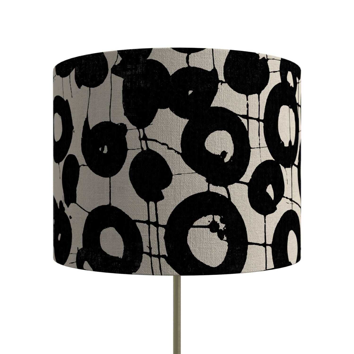 Handcrafted Organic Linen Lampshade - Hotspot | Mono Pattern -  Custom Montreal Design