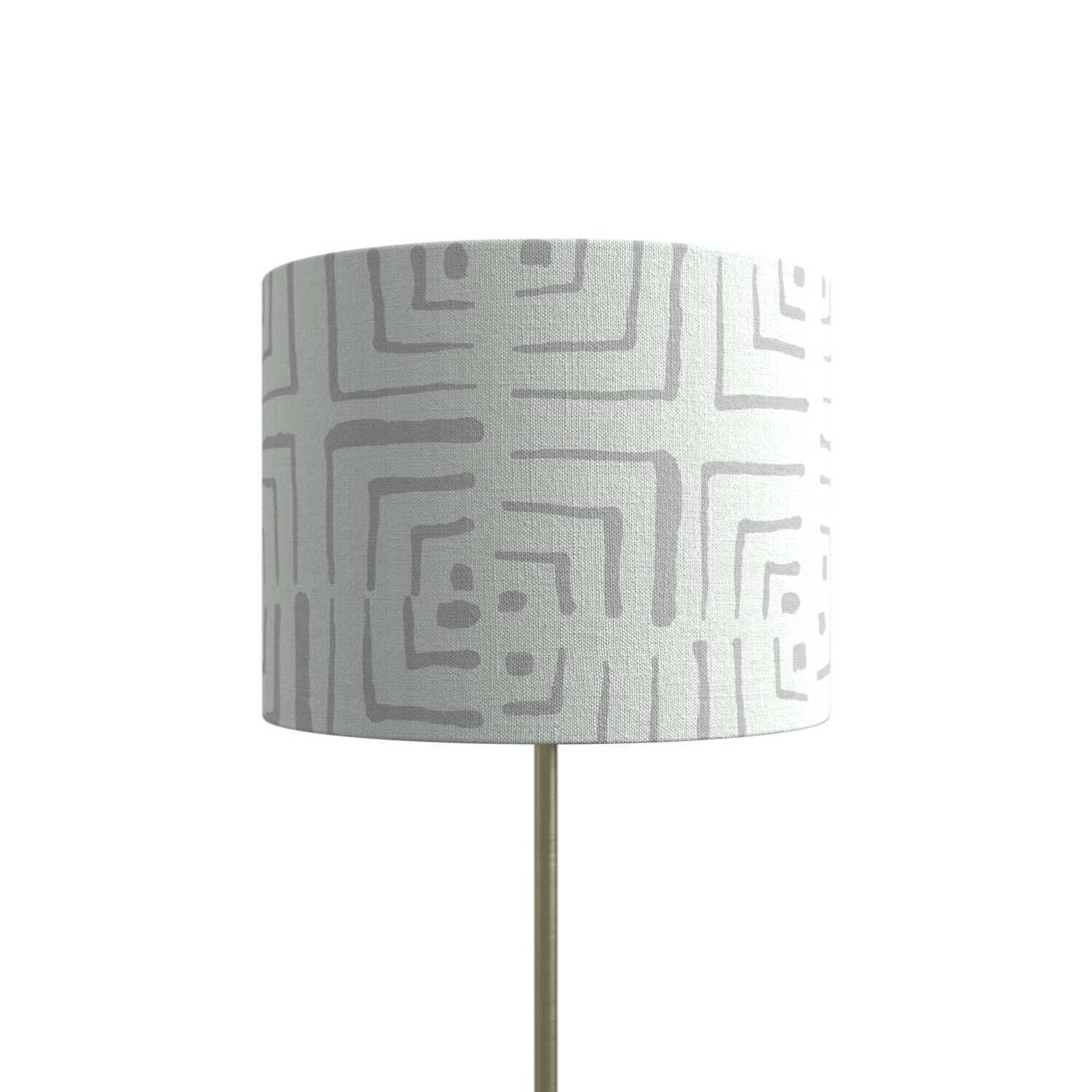 Handcrafted Organic Linen Lampshade - Aperture Pattern -  Custom Montreal Design