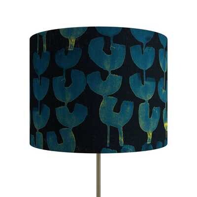Handcrafted Organic Linen Lampshade - Tulips | Lake Pattern -  Custom Montreal Design
