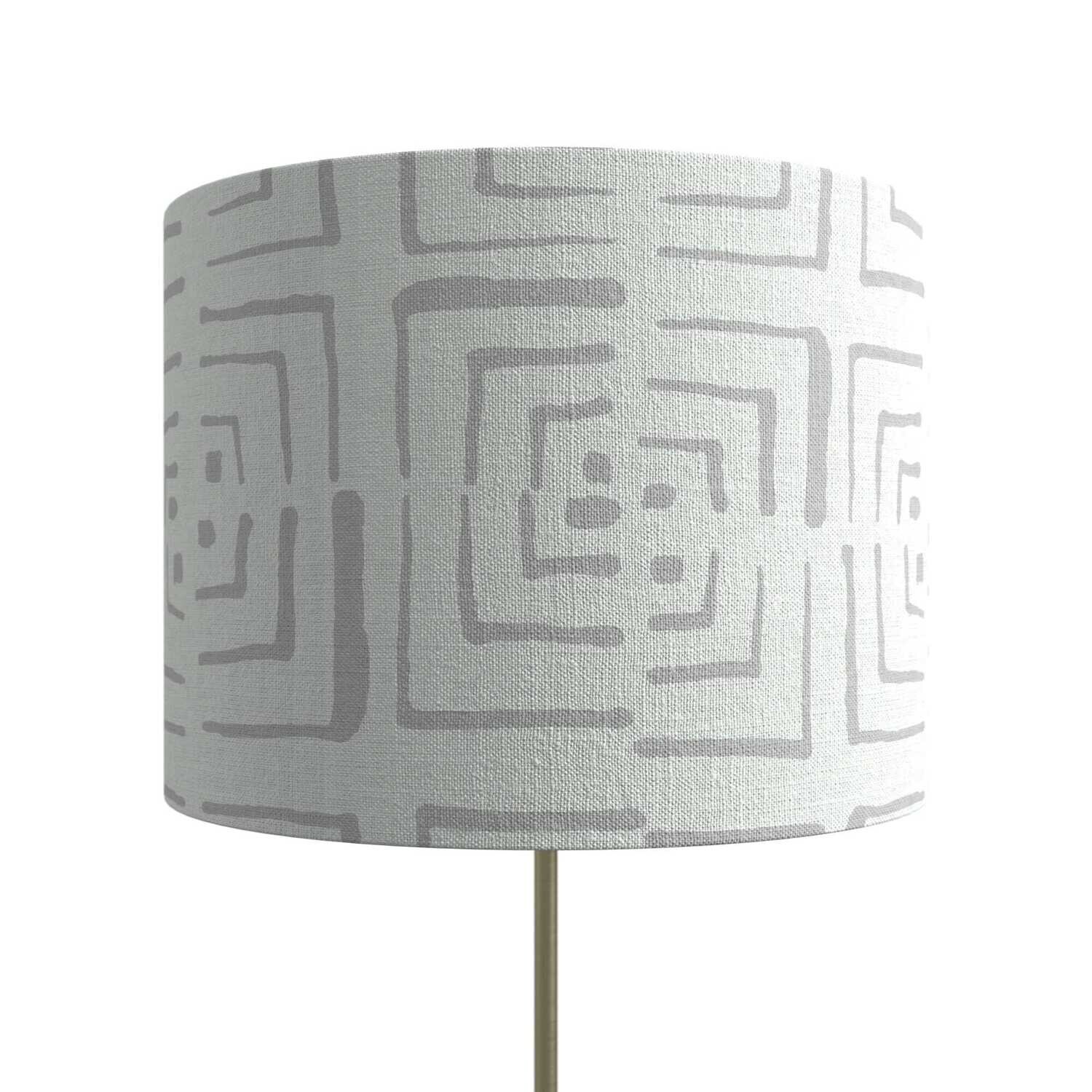 Handcrafted Organic Linen Lampshade - Aperture Pattern -  Custom Montreal Design