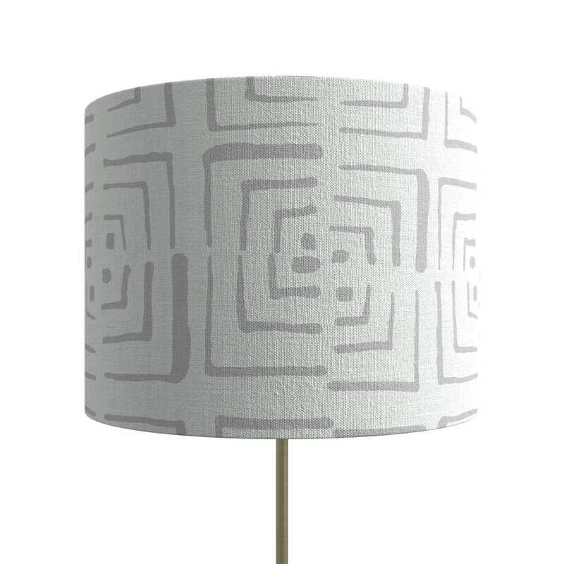 Handcrafted Organic Linen Lampshade - Aperture Pattern -  Custom Montreal Design