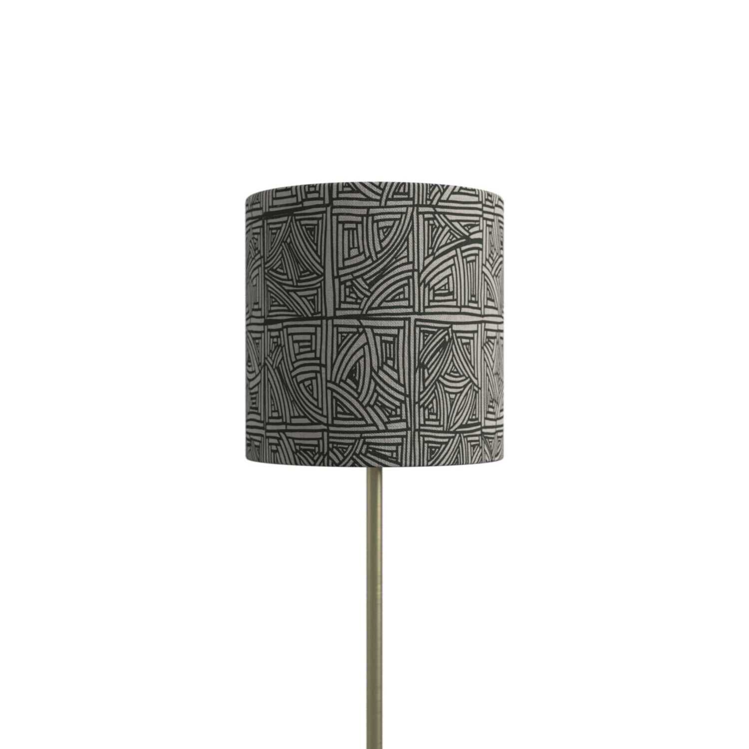 Handcrafted Organic Linen Lampshade - Handbasket | Mono Pattern - Custom Montreal Design