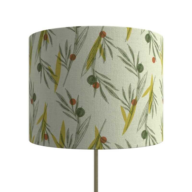 Handcrafted Organic Linen Lampshade - Daphne | Meadow Pattern -  Custom Montreal Design