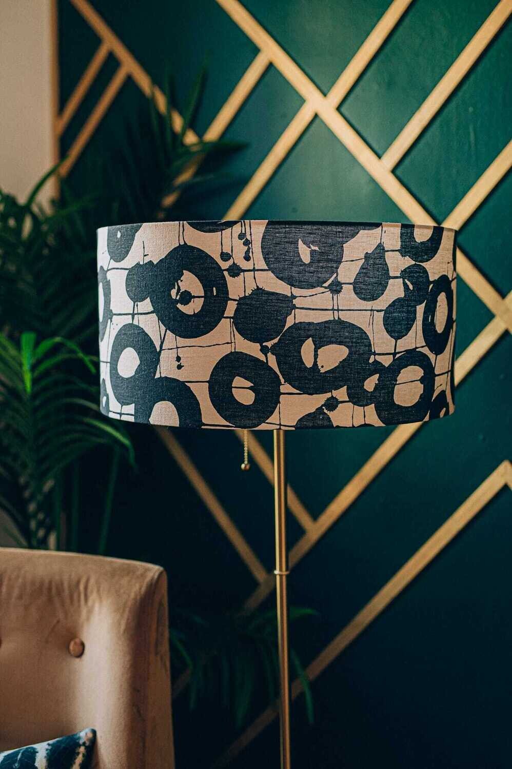 Handcrafted Organic Linen Lampshade - Hotspot | Mono Pattern -  Custom Montreal Design