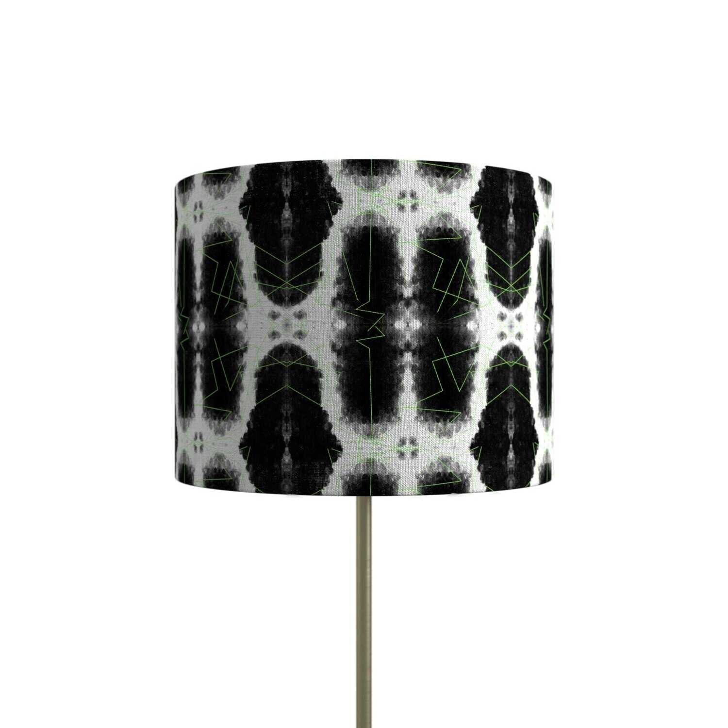 Handcrafted Organic Linen Lampshade - Episodic | Mono Pattern -  Custom Montreal Design