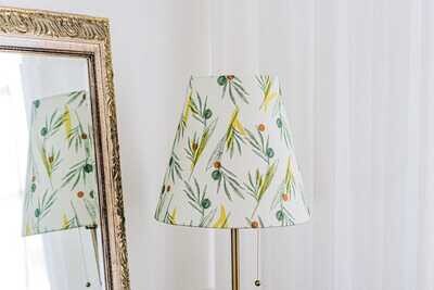 Handcrafted Organic Linen Lampshade - Daphne | Meadow Pattern -  Custom Montreal Design