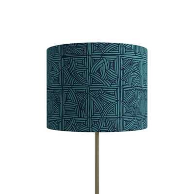Handcrafted Organic Linen Lampshade - Handbasket  | Lake Pattern -  Custom Montreal Design
