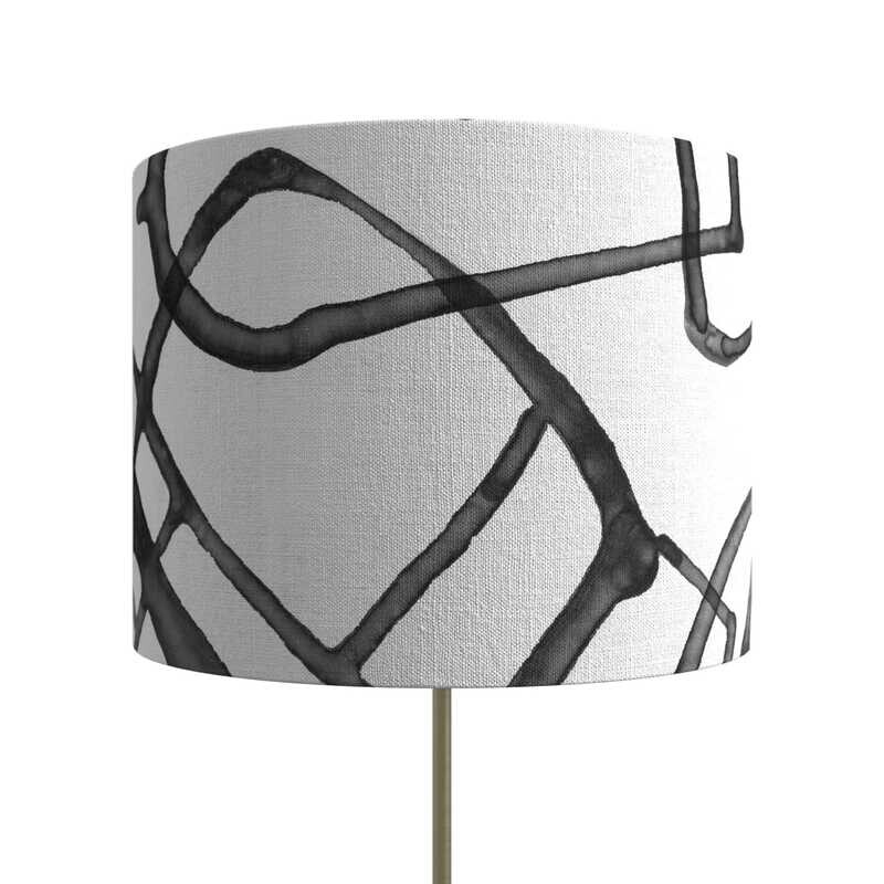 Handcrafted Organic Linen Lampshade - Spill Pattern -  Custom Montreal Design