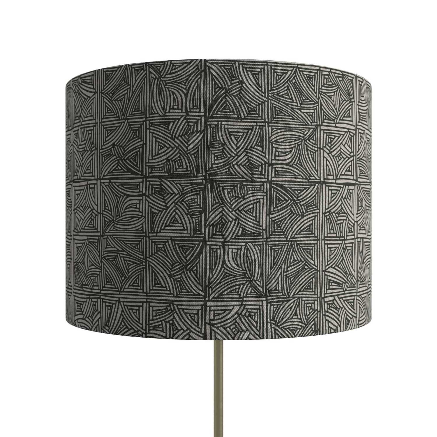 Handcrafted Organic Linen Lampshade - Handbasket | Mono Pattern - Custom Montreal Design