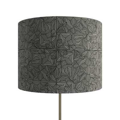 Handcrafted Organic Linen Lampshade - Handbasket | Mono Pattern - Custom Montreal Design