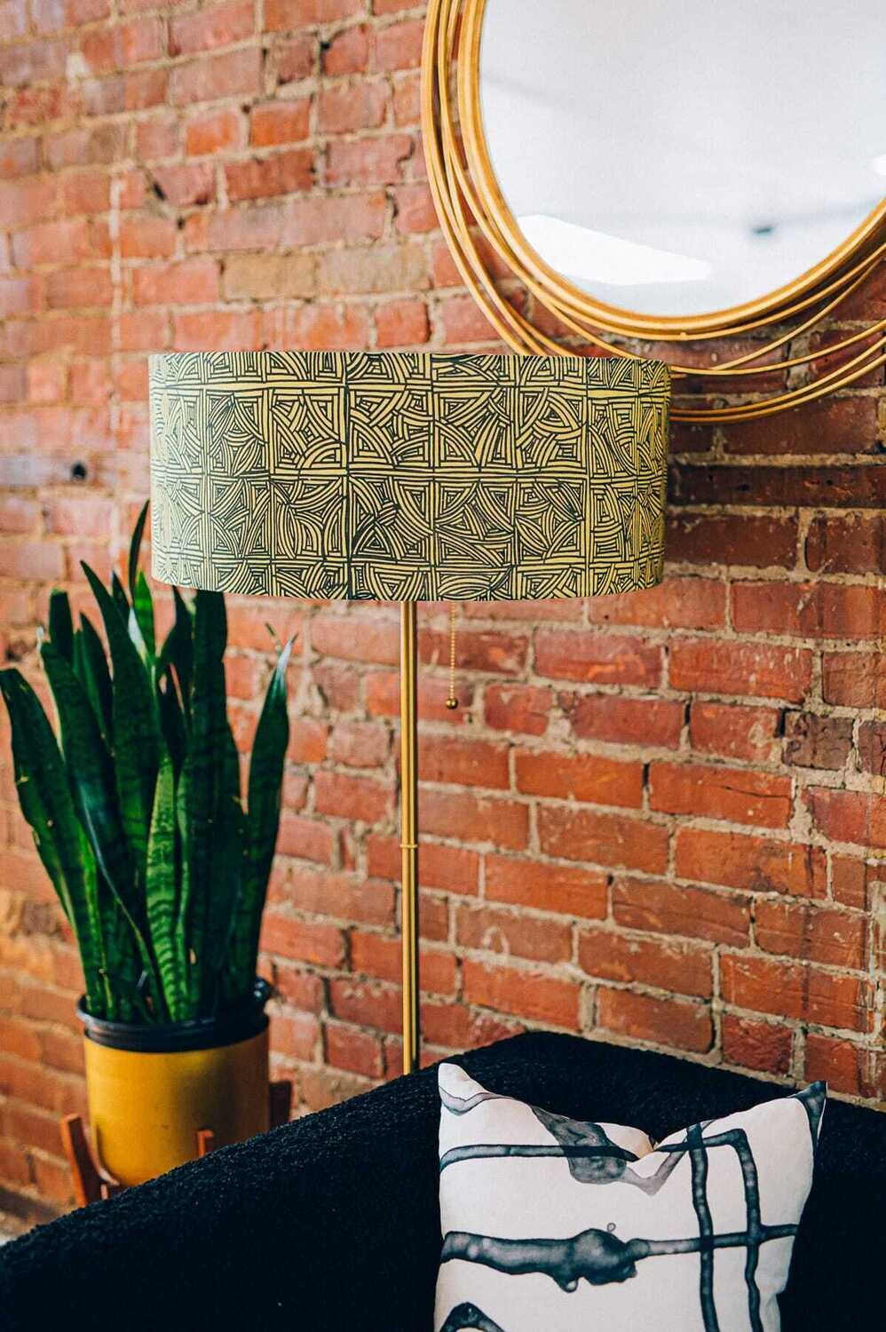 Handcrafted Organic Linen Lampshade - Handbasket | Meadow Pattern -  Custom Montreal Design