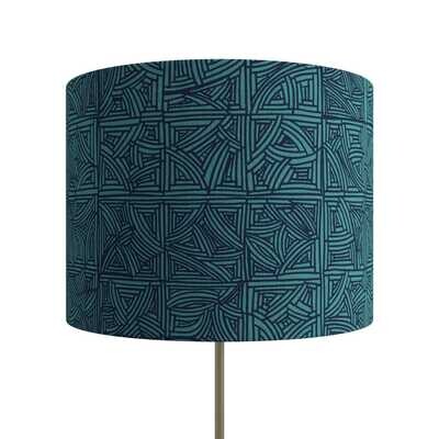 Handcrafted Organic Linen Lampshade - Handbasket  | Lake Pattern -  Custom Montreal Design