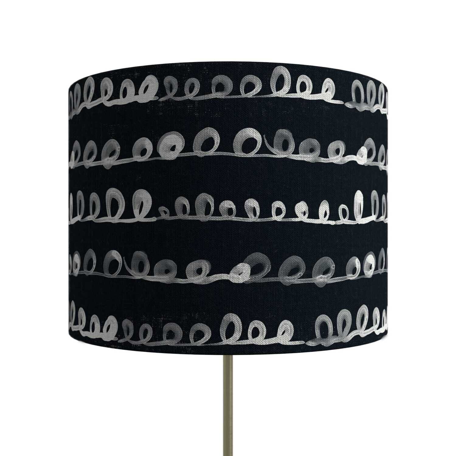 Handcrafted Organic Linen Lampshade - LoopyLoop Pattern -  Custom Montreal Design
