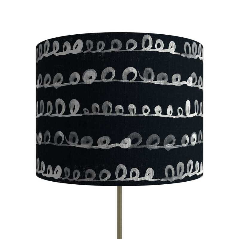 Handcrafted Organic Linen Lampshade - LoopyLoop Pattern -  Custom Montreal Design