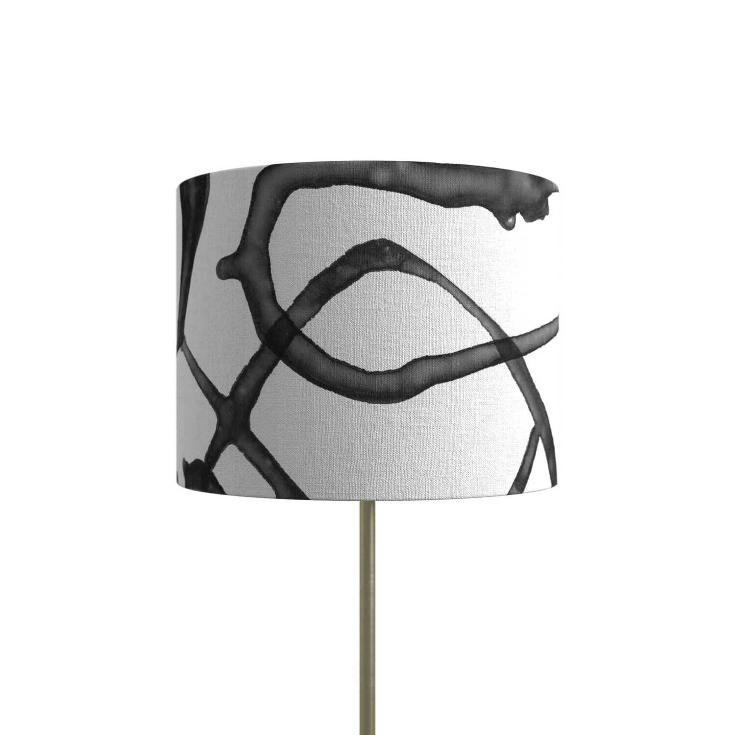 Handcrafted Organic Linen Lampshade - Spill Pattern -  Custom Montreal Design