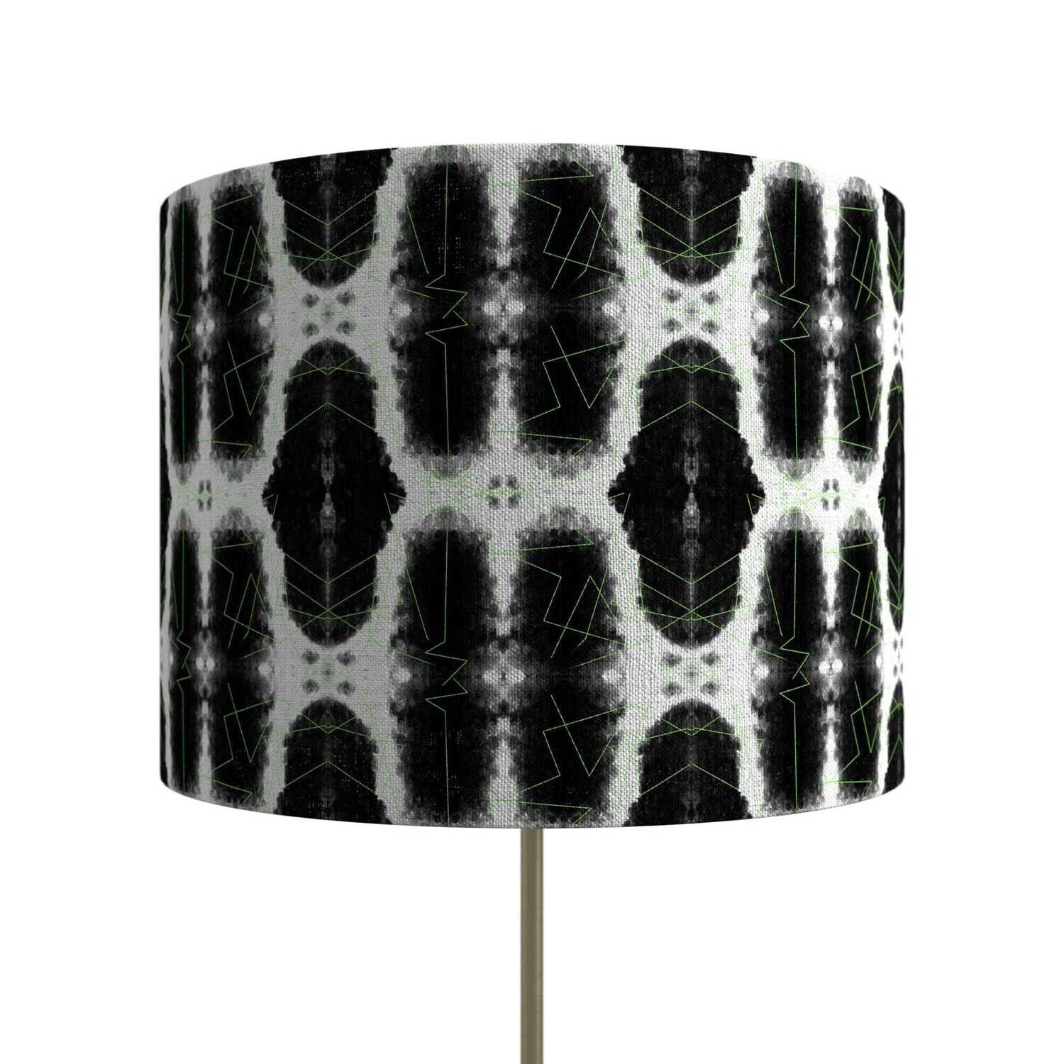 Handcrafted Organic Linen Lampshade - Episodic | Mono Pattern -  Custom Montreal Design