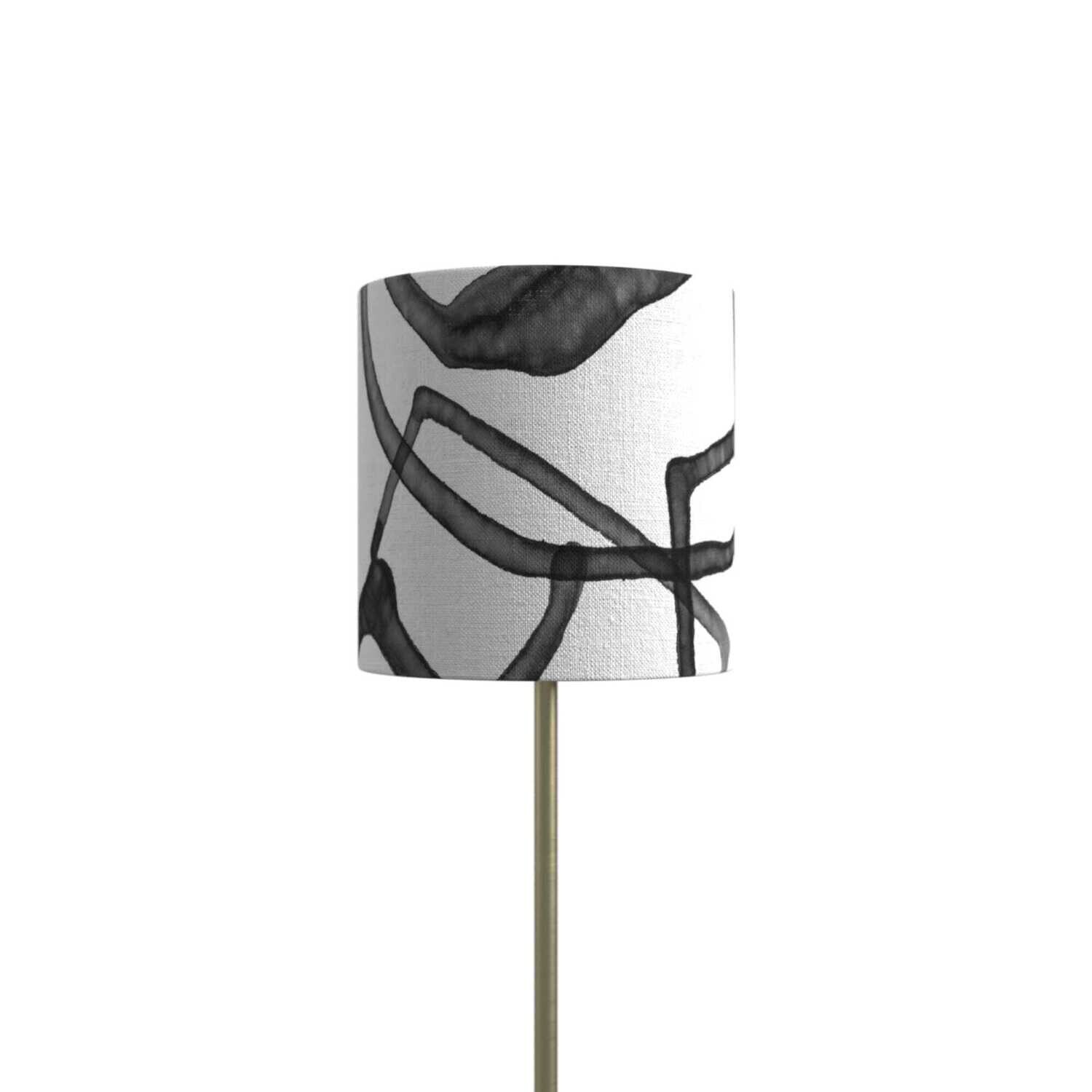 Handcrafted Organic Linen Lampshade - Spill Pattern -  Custom Montreal Design