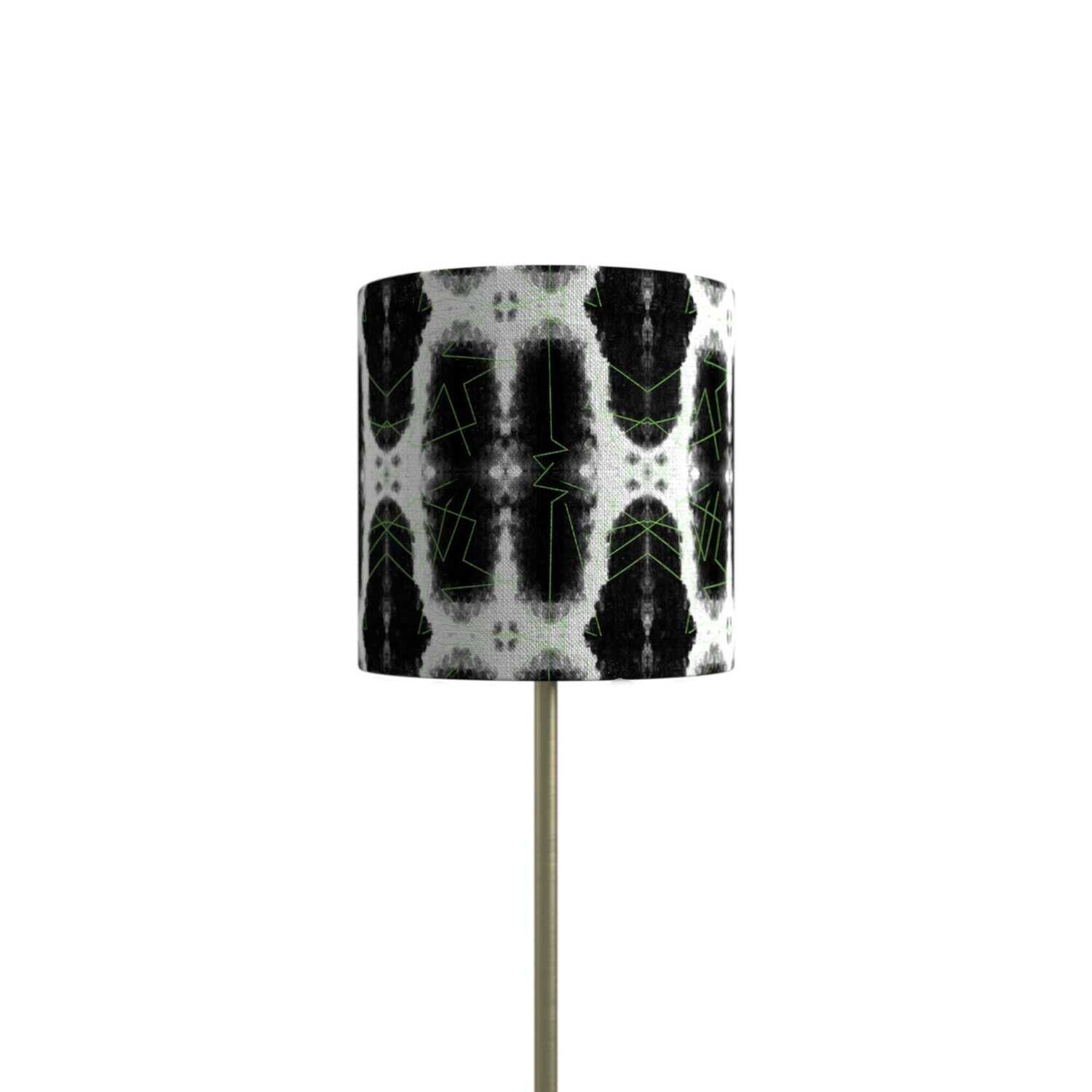 Handcrafted Organic Linen Lampshade - Episodic | Mono Pattern -  Custom Montreal Design
