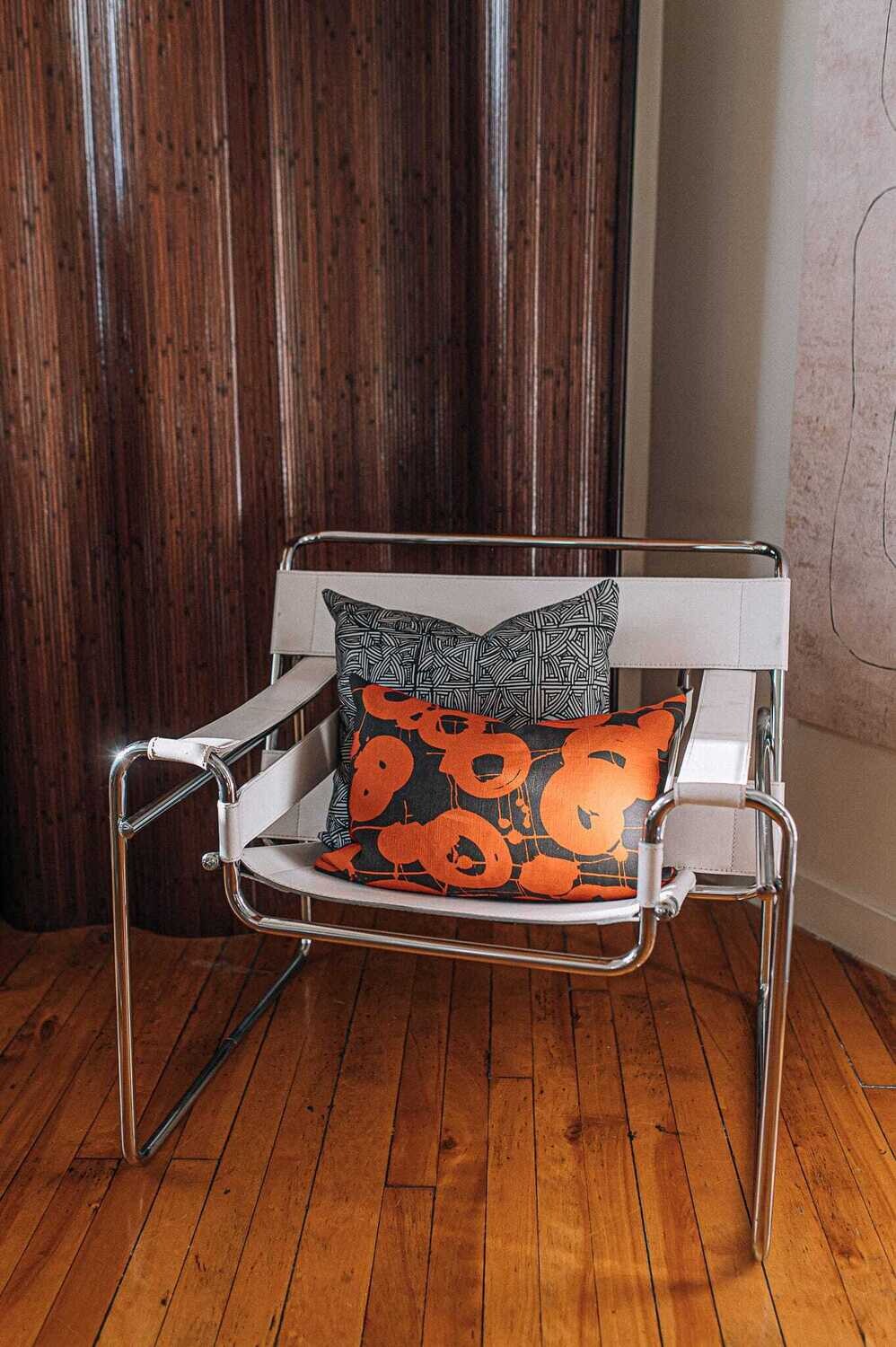 Organic Linen Decorative Pillow - Hotspot | Meadow Pillow Pattern - Handcrafted Montreal