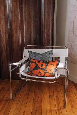 Organic Linen Decorative Pillow - Hotspot | Meadow Pillow Pattern - Handcrafted Montreal