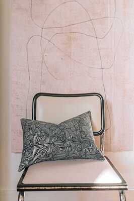 Organic Linen Decorative Pillow - Handbasket | Mono Pillow Pattern - Handcrafted Montreal