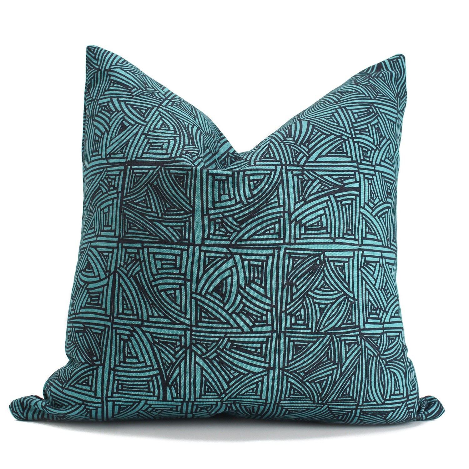 Organic Linen Decorative Pillow - Handbasket  | Lake Pillow Pattern - Handcrafted Montreal