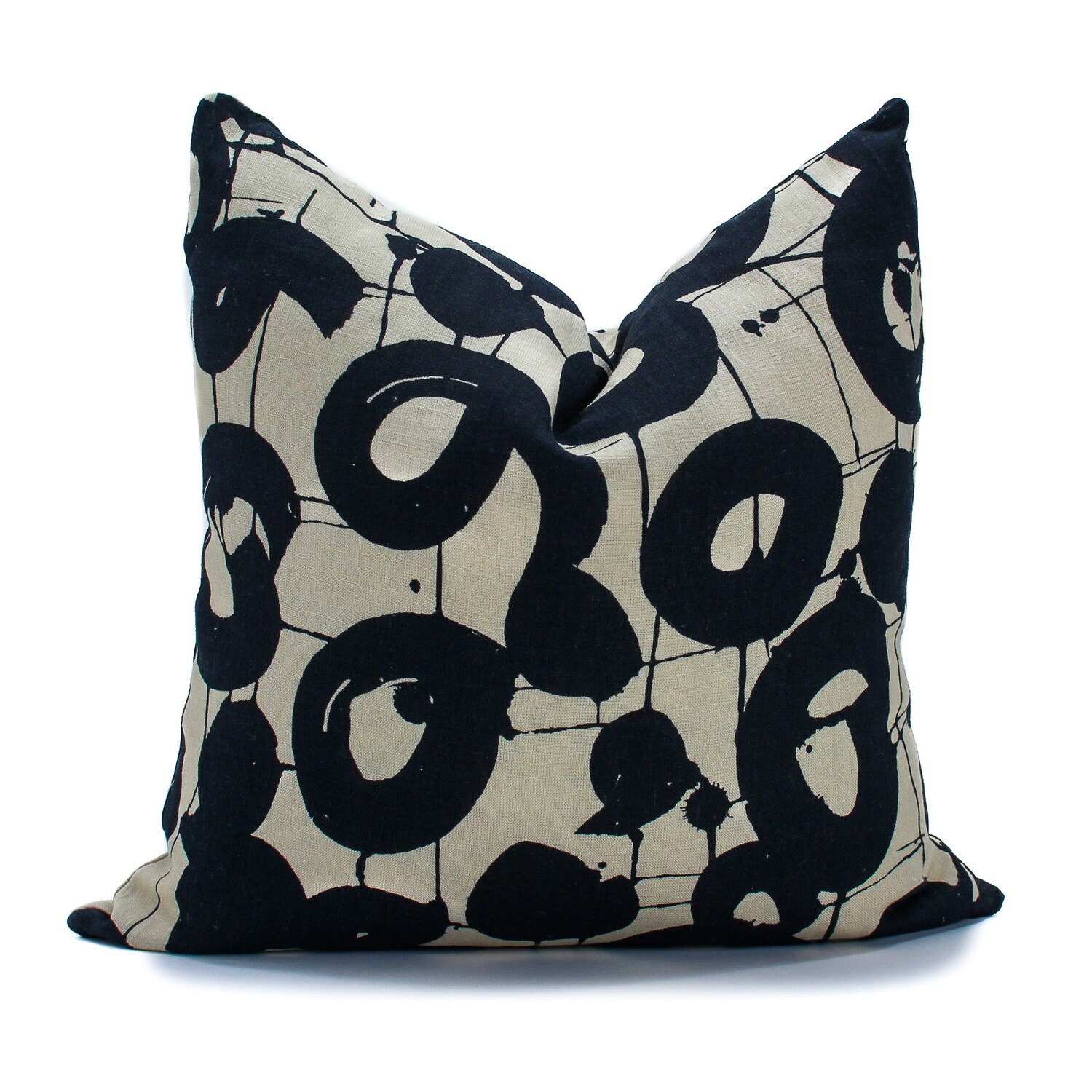 Organic Linen Decorative Pillow - Hotspot | Mono Pillow Pattern - Handcrafted Montreal