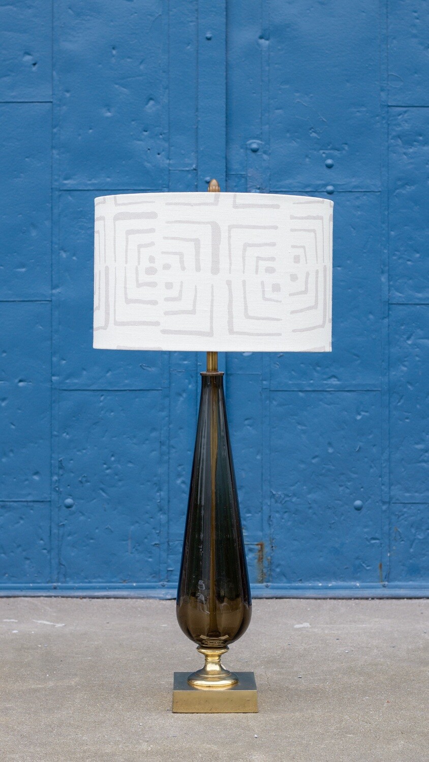 Handcrafted Organic Linen Lampshade - Aperture Pattern -  Custom Montreal Design