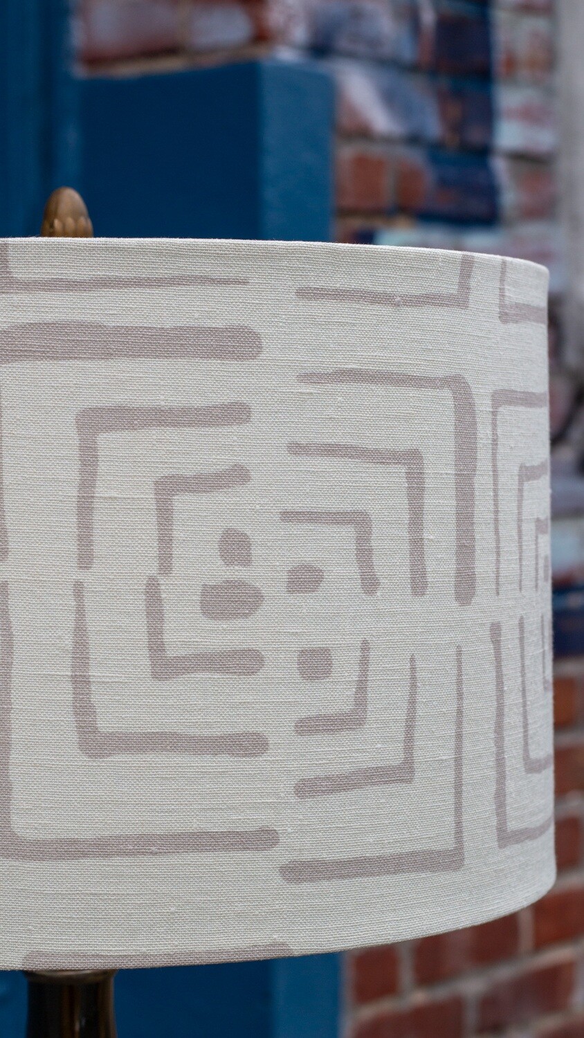 Handcrafted Organic Linen Lampshade - Aperture Pattern -  Custom Montreal Design
