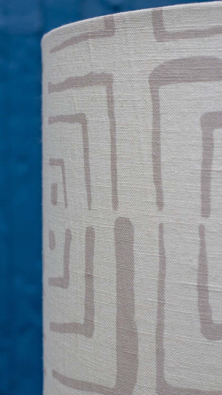 Handcrafted Organic Linen Lampshade - Aperture Pattern -  Custom Montreal Design