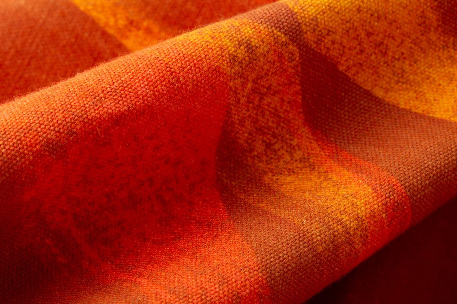 Close-up detail of Iris Flame fabric showing crisp cut-out edges and texture